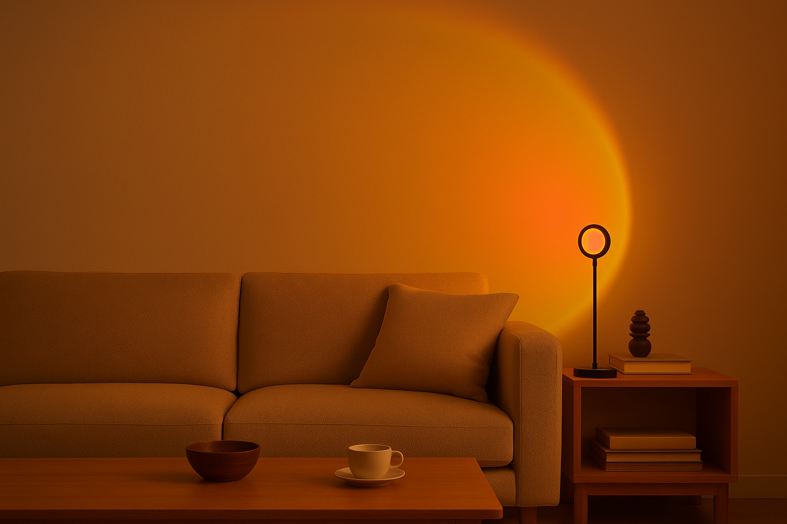 Sunset lamp with adjustable colors for mood lighting
